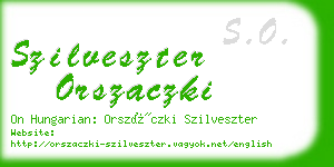 szilveszter orszaczki business card